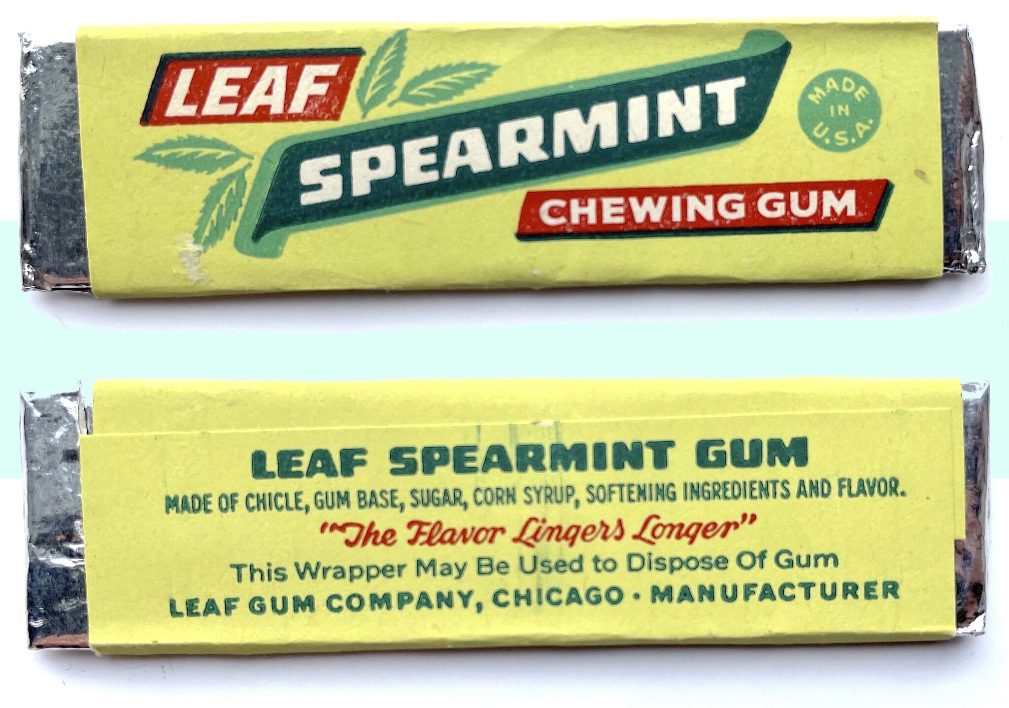 lead spearmint chewing gum 1940s 2048x1437